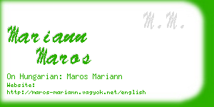 mariann maros business card